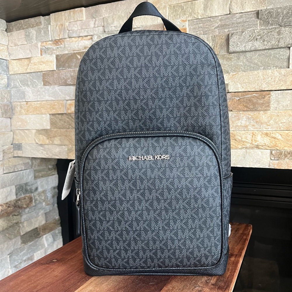 Michael Kors Cooper Black Commuter Sling Pack | NWT | Logo Backpack